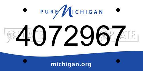 4072967 Michigan License Plate