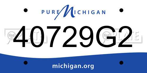 40729G2 Michigan License Plate