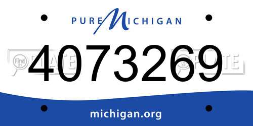 4073269 Michigan License Plate