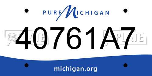 40761A7 Michigan License Plate