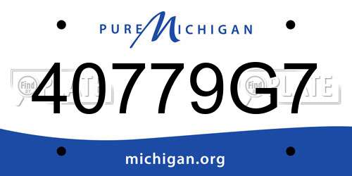 40779G7 Michigan License Plate