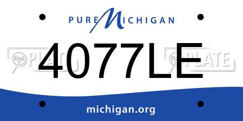 4077LE Michigan License Plate