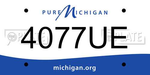 4077UE Michigan License Plate