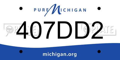 407DD2 Michigan License Plate