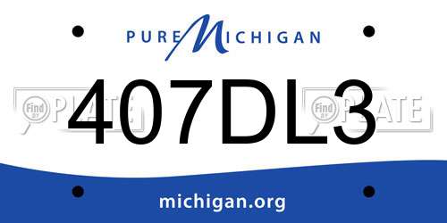 407DL3 Michigan License Plate