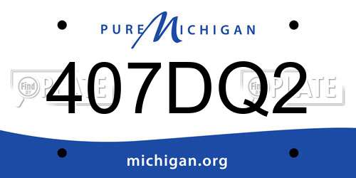 407DQ2 Michigan License Plate