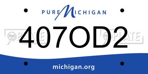 407OD2 Michigan License Plate