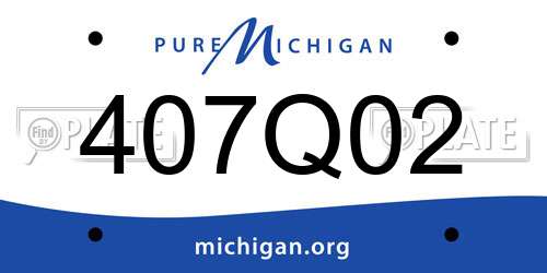 407Q02 Michigan License Plate
