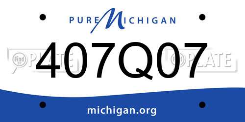 407Q07 Michigan License Plate