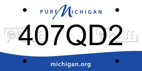 407QD2 Michigan License Plate