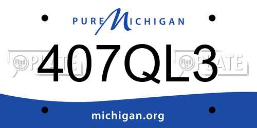 407QL3 Michigan License Plate