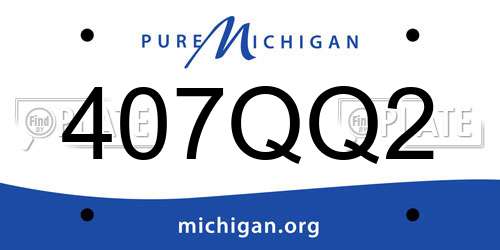 407QQ2 Michigan License Plate