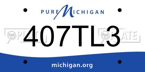 407TL3 Michigan License Plate