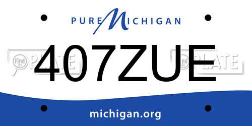 407ZUE Michigan License Plate
