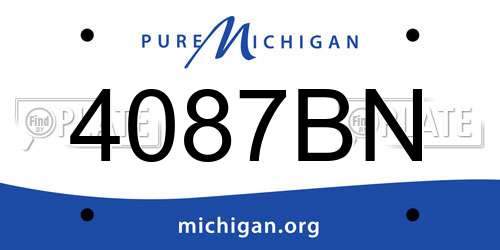 4087BN Michigan License Plate
