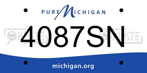 4087SN Michigan License Plate