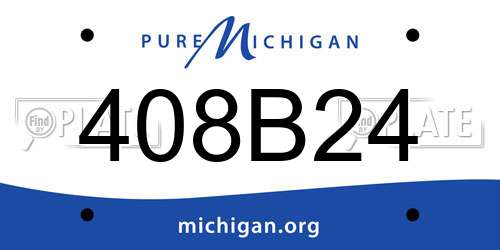408B24 Michigan License Plate