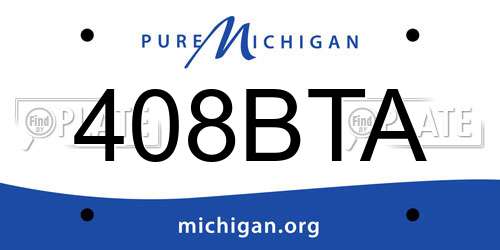 408BTA Michigan License Plate