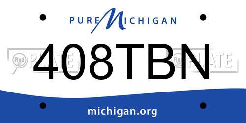 408TBN Michigan License Plate