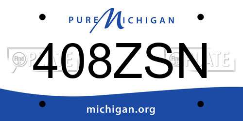 408ZSN Michigan License Plate