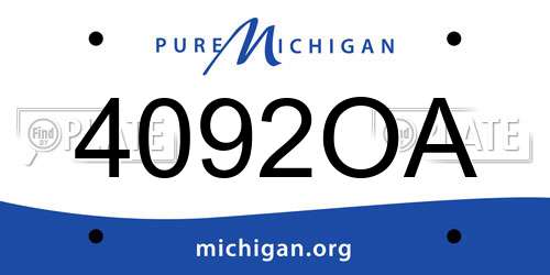 4092OA Michigan License Plate