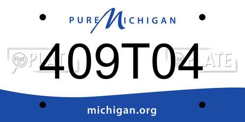 409T04 Michigan License Plate