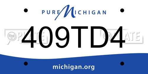 409TD4 Michigan License Plate