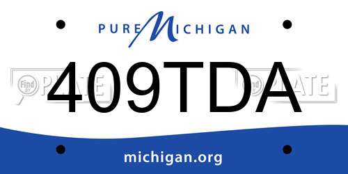409TDA Michigan License Plate