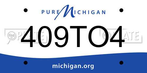 409TO4 Michigan License Plate