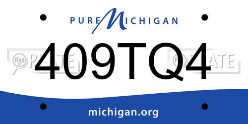 409TQ4 Michigan License Plate