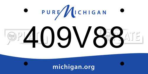 409V88 Michigan License Plate