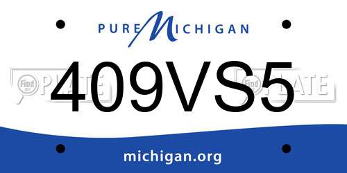 409VS5 Michigan License Plate