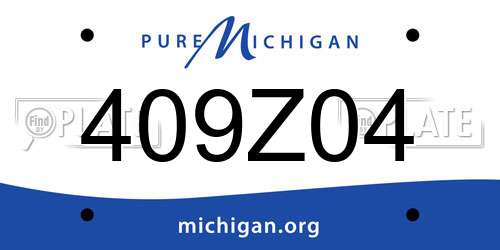409Z04 Michigan License Plate