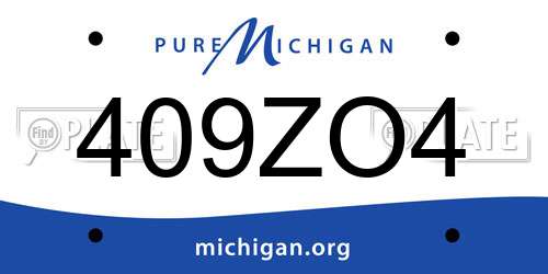 409ZO4 Michigan License Plate