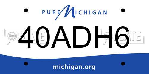 40ADH6 Michigan License Plate