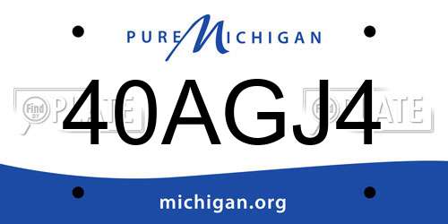 40AGJ4 Michigan License Plate