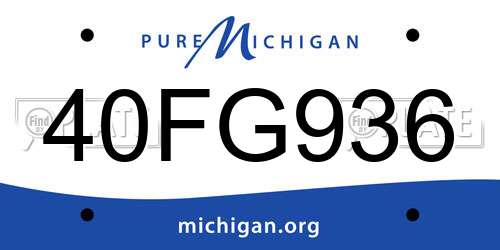 40FG936 Michigan License Plate