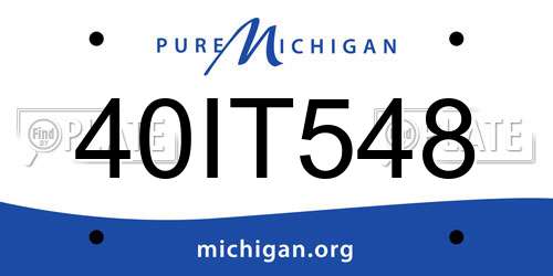 40IT548 Michigan License Plate