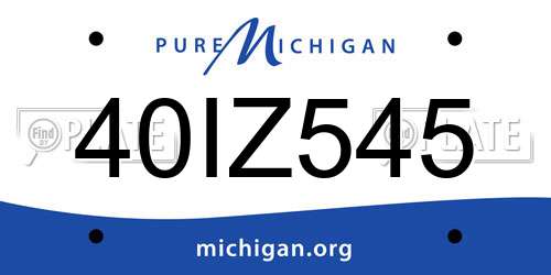 40IZ545 Michigan License Plate