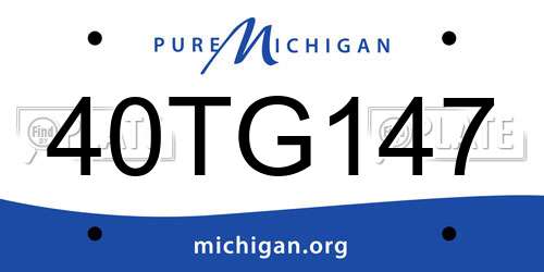 40TG147 Michigan License Plate