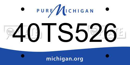 40TS526 Michigan License Plate