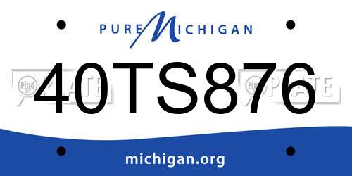 40TS876 Michigan License Plate
