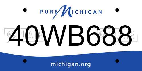40WB688 Michigan License Plate