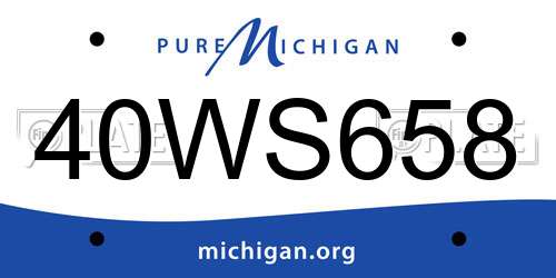 40WS658 Michigan License Plate