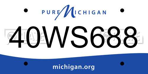40WS688 Michigan License Plate