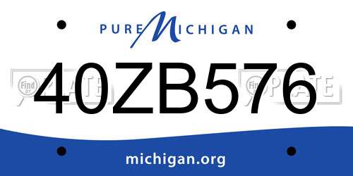 40ZB576 Michigan License Plate