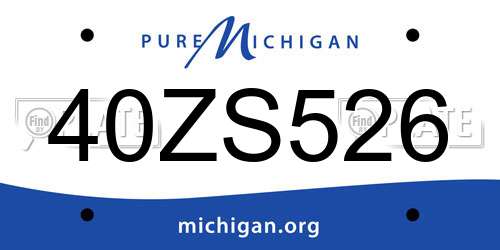 40ZS526 Michigan License Plate