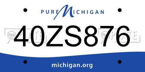 40ZS876 Michigan License Plate