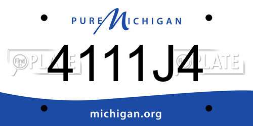 4111J4 Michigan License Plate