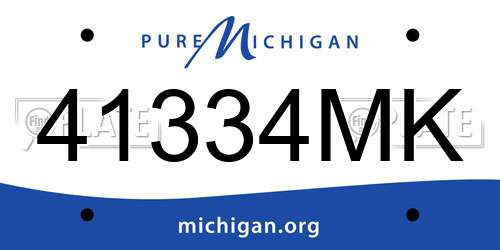 41334MK Michigan License Plate